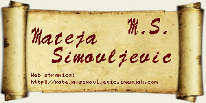 Mateja Simovljević vizit kartica